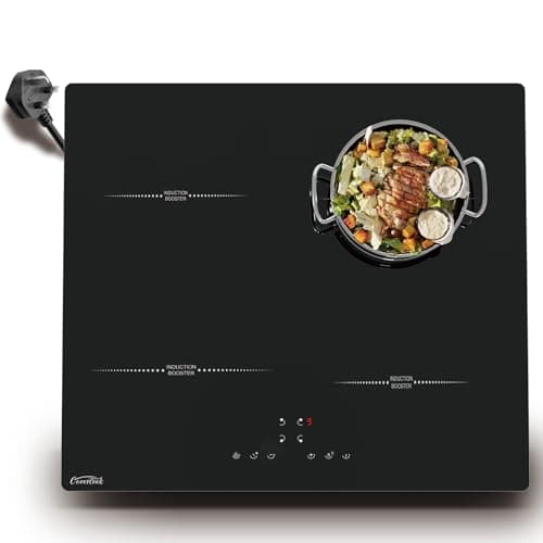 Image of COVERCOOK Plug in Induction Hob 13 Amp 2800W, 4 Zones Plug in Electric Hob 60cm, Induction Hob Touch Control with Timer, Child Safety Lock, Keep Warm, Pause Function, Boost, Black