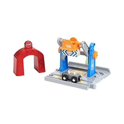 Image of BRIO 33827 World Smart Tech Harbour Crane for Kids age 3 years and up compatible with all train sets, Multicoloured