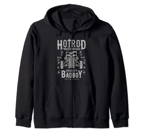 Image of Hotrod Twisted Maniac - Vintage, Classic Car Lover Zip Hoodie