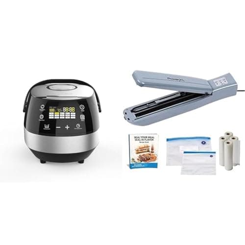Image of Drew&Cole CleverChef Intelligent Digital Multicooker 5L-860W- Chrome - Touch Control - Energy Efficient Delay Timer & Keep Warm Function - Simple & Effective Cooking - Power XL Duo Vacuum Nutrisealer
