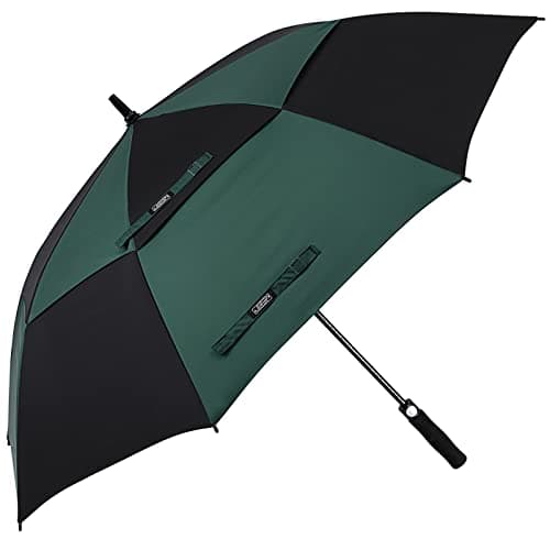 Image of G4Free 47/54/58/62/68 Inch Automatic Open Golf Umbrella Extra Large Oversize Double Canopy Vented Windproof Waterproof Stick Umbrellas(Black and Dark Green,54 inch)
