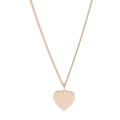 Image of Fossil Necklace for Women Vintage Iconic, total length:18''+2''extension chain Rose Gold Stainless Steel Necklace, JF03021791