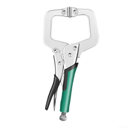 Image of Heavy-Duty Large C-clamp Locking Pliers Designed for Welding, Woodworking, and Electrical Work with Adjustable Pressure and Easy Trigger Release (11 inch)