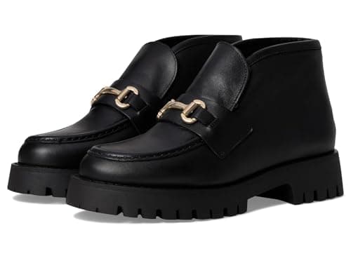 Image of Steve Madden Women's Leon Ankle Boot, Black Leather, 5.5 UK