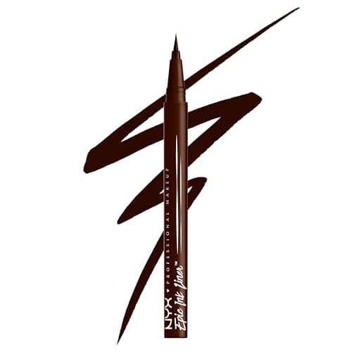Image of NYX Professional Makeup Eye Liner, Epic Ink Liner, Waterproof Liquid Eyeliner Pen, 1 Stroke Intense Pigment, Flexible Bursh for Thin or Thick Lines, Shade Milk Chocolate