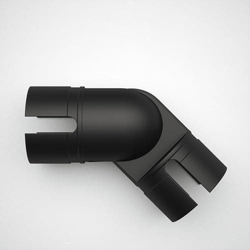 Image of Rothley Bannister Staircase Handrail Adjustable Elbow Connector 40mm Diameter in Matt Black - Diecast Fitting for Home Interior Stair Rails