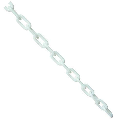 Image of ExcInter Plastic Chain White 5mm*6mm Coated Decorative Links for Decorative Garden Fence Warning Safety Parking Space Assorted Colours