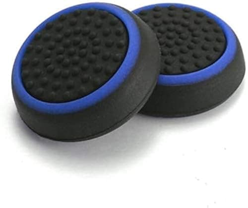 Image of Perfepart Silicone Thumb Stick Grip Cap Joystick Thumbsticks Caps Cover for PS4 Xbox 1 PS3 Xbox 360 PS2 Game Controllers - Black w/Blue