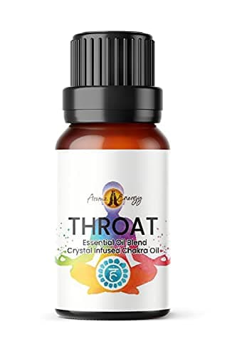 Image of Throat Chakra Essential Oil Blend with Lapis Lazuli Crystal Chips, 10ml – Clary Sage, Jasmine, Lavender - Aromatherapy Diffuser, Burner, Yoga, Meditation, Bracelets, Kundalini