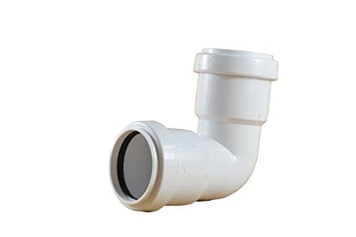 Image of Pushfit 32mm Waste Pipe 90 Degree Bend - White - Pack of 2