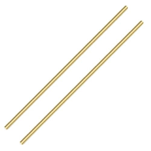 Image of 2PACK 10mm Solid Round Brass Rod Lathe Bar Stock Kit for DIY Craft Tool, 10mm / 0.04 inch in Diameter 300mm / 11.8 inch in Length