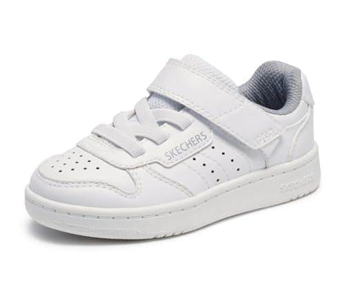 Image of Skechers Baby Boy's Quick Street Sneaker, White Synthetic/White Trim, 9 UK