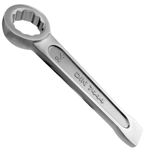 Image of WEDO Slogging Ring Box End Striking Ring Wrench 17mm,Stainless Steel Single Head Spanner,Length 145mm,12 Point Straight Box Strike Wrench,Anti-Corrosion,DIN 7444