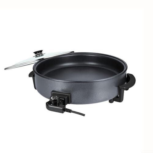Image of 42cm Electric Frying Pan with Lid, 1500W Non-, Adjustable Thermostat for Frying, Grilling, Hot Pot and Pizza Making at Family Gatherings(4 Cm Deep)