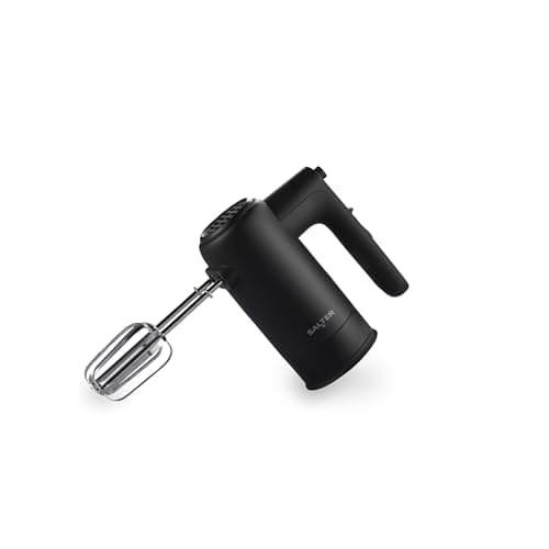 Image of Salter Kuro Hand Mixer – Electric Baking Whisk, Dough Hook and Beater Attachments, 5 Speeds Settings with Turbo Function, Eject Function to Change Attachments, Easy-Store, Compact, Bread/Cakes, 300W