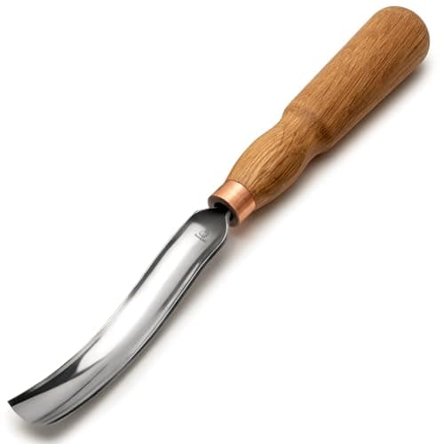 Image of BeaverCraft Wood Carving Gouge 7L/22 Spoon Carving Tools, Chisels - Bowl Gouge, Wood Curved Chisel - Whittling Spoon Knife