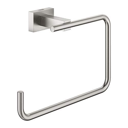 Image of GROHE Essentials Cube Towel Ring In Chic Supersteel Finish – Round Meets Square 40510DC1