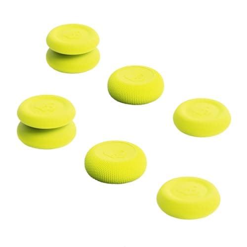 Image of Skull & Co. Skin, CQC and FPS Thumb Grip Set Joystick Cap Analog Stick Cap for Nintendo Switch Pro Controller & PS5 / PS4 / Slim/Pro Controller - Neon Yellow, 3Pairs(6pcs)