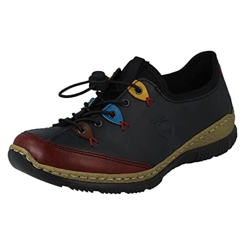 Image of Rieker Herbie Womens Pull On Shoes 6.5/40 Wine/Brandy/Navy