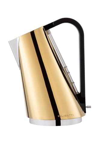 Image of BUGATTI, Vera Easy New, Electric Water Kettle with Removable Limescale Filter, Capacity 1.75 liters, 2180 W, Stainless Steel Body (Gold)