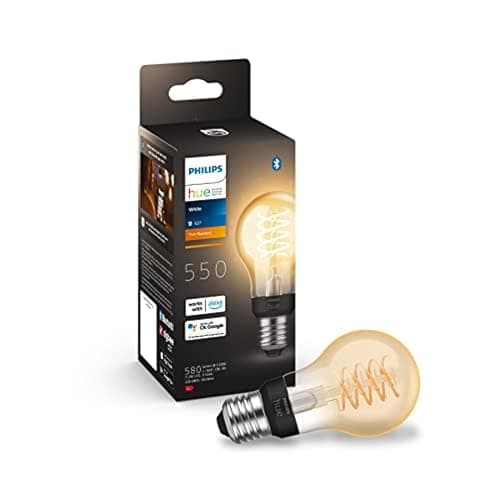 Image of Philips Hue White Filament A60 Smart Light Bulb [E27 Edison Screw] 7W for Vintage, Indoor Home Lighting. Decorate Your Livingroom, Bedroom or Diningroom