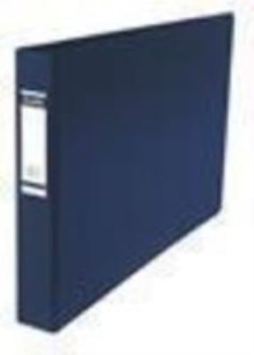 Image of Bantex A3 blue ring binder in landscape format with four D ring mechanism and 30mm spine, EACH
