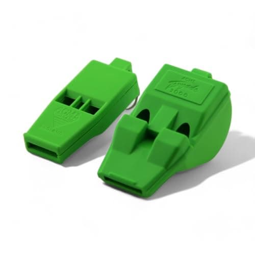 Image of ACME Tornado Slimline No. 636 & Tornado No. T2000, Signal Whistles in Double Pack, Extremely Loud Shrill Whistles, Solas & Mountain Rescue Approved (Signal Green)