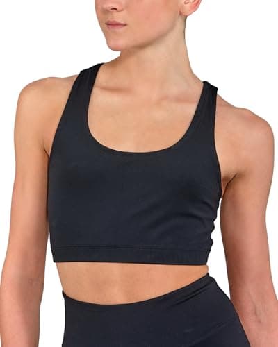 Image of Silky Dance Racerback Sports Bra Crop Top for Girls Age 5-7 Years Black