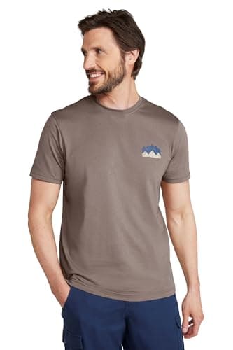 Image of Mountain Warehouse Mountain Peak Men’s Graphic T-Shirt - Breathable & Comfortable Lightweight Tee with UV Protection - Spring, Summer, Walking, Hiking & Outdoors Dark Beige XS