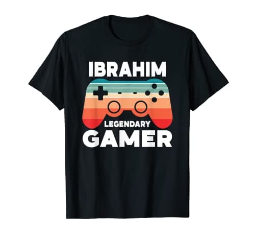 Image of Ibrahim Legendary Gamer Funny Personalized Ibrahim Gamer T-Shirt