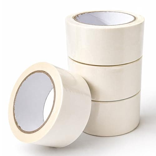 Image of CredForge® 4 Rolls Masking Tape 50MM (2”x 30 Meters) | 120 Meters WIDE Multi Surface Paper Masking Tape for Painting, Decorating, Art & Craft | Low Tack Painters Tape for Fine Lines