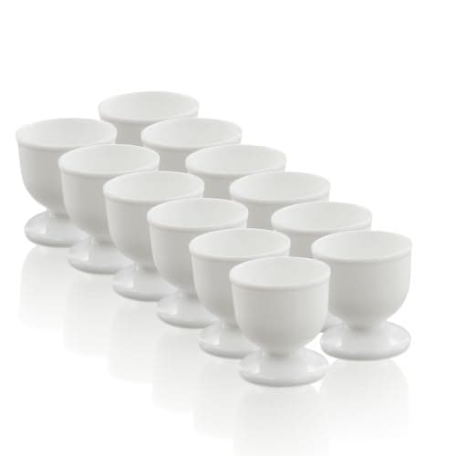 Image of 4 PCS Egg Cups, Plastic Eggs Cups Set, Lightweight Durable White Egg Holders for Boiled Eggs, Professional Single Stands for Breakfast, Parties, Kitchen Dining, for Family and Special Occasions