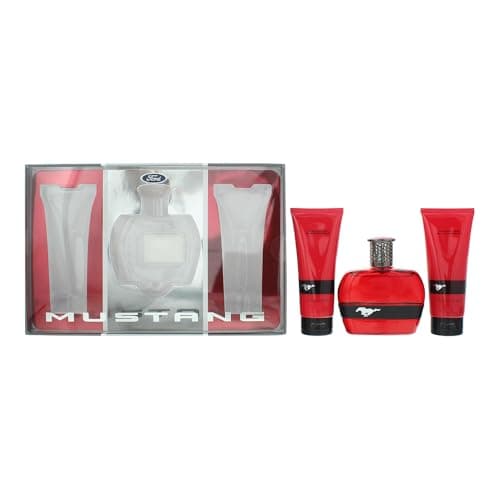 Image of Mustang Red 3 Piece Gift Set: Eau de Toilette 100ml - Aftershave Balm 100ml - Ha