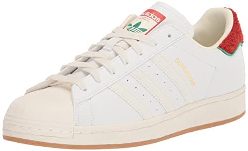 Image of adidas Originals Men's Superstar Running Shoe, White/White/Court Green, 12