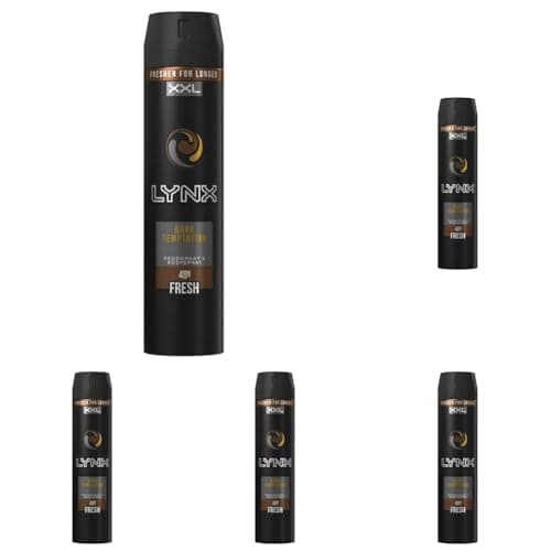 Image of Lynx XXL Dark Temptation 48 hours of odour-busting zinc tech Aerosol Bodyspray deodorant, 250ml (Pack of 5)