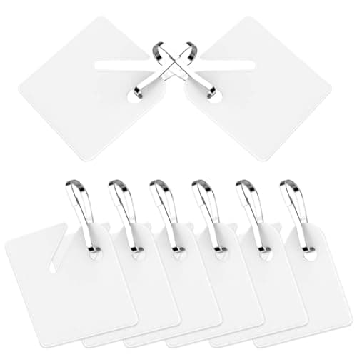 Image of KAKAMINA 50 Pcs Key Tags White Plastic Hanging Tags with Metal Snap Hooks for Slotted Key Cabinets Boxes Lockers Sturdy Frosted Item Identifiers for Home Office and Garage