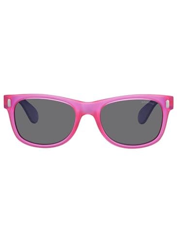 Image of Polaroid Kids' P0115 Rectangular Sunglasses, Purple (Violet Pink Fluo/Grey Polarized), 46