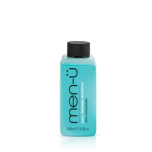 Image of men-u DAILY REFRESH SHAMPOO for men REFILL, Vegan shampoo men, up to 120 shampoos, eco friendly shampoo w/ ultra-concentrate formula = high performance- cleanses & refreshes, mens shampoo 100ml REFILL