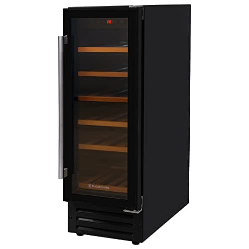 Image of Russell Hobbs Freestanding or Integrated Large, Drinks & Wine Chiller with Glass Door, 18 Bottle Capacity in Black RHBI18WC1