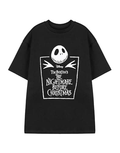 Image of Disney The Nightmare Before Christmas Kids Black Coffin Graphic Tee | Short Sleeve T-Shirt for Children | Jack Skellington & Sally Print | Tim Burton Movie Merchandise | Halloween Apparel Gift