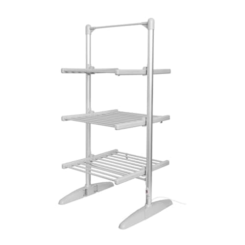 Image of PIFCO 3-Tier Heated Clothes Airer, 30 Heated Bars, 24kg Capacity, Foldable Design, Anti-Slip Feet