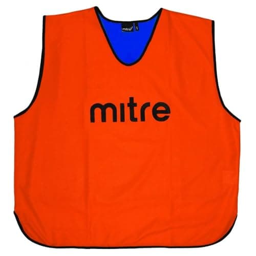 Image of Mitre Adult Pro Reversible Training Football Bib | Lightweight Multi-sport Bib | Breathable Mesh, Orange/Blue, Senior