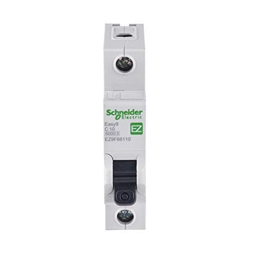 Image of Schneider Electric Easy9 - MCB Miniature Circuit Breaker, 1 Pole, Type C, 6kA Breaking Capacity, 10A, 230V, EZ9F66110