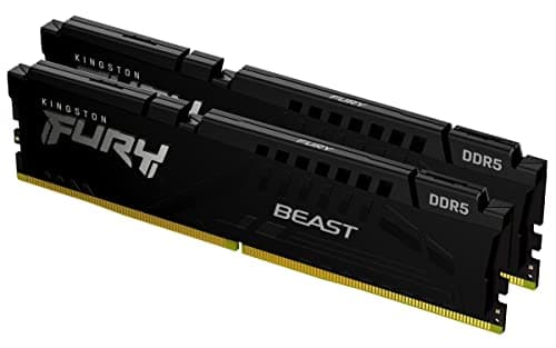 Image of Kingston FURY Beast Black DDR5 16GB (2x8GB) 5200MT/s CL40 DIMM Desktop Gaming Memory Kit of 2 Intel XMP - KF552C40BBK2-16