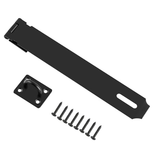 Image of SAYAYO Hasp and Staple Shed Lock Padlock Hasp Door Lock Gate Latch 10 Inches, SUS304 Stainless Steel, Matte Black(Not Include Padlock)