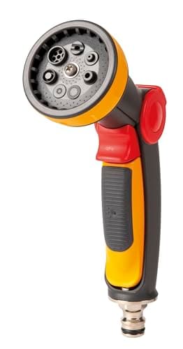 Image of HOZELOCK - 8 Jet Multi Spray Metal Gun: Ideal for Precise Water Flow, 8 Spray Patterns: Cone, Jet, Angled, Fine Rose, Flat, Fine Mist, Shower, Centre Flow [100-101-499]