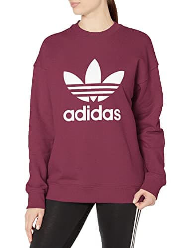 Image of adidas Originals Women's Trefoil Crewneck Sweatshirt, Victory Crimson, Small