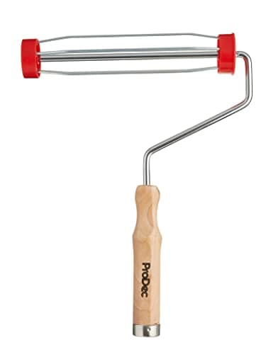Image of ProDec 9 inch x 1.75" Wooden Handle Trade Professional Paint Roller Frame with Anti-Slip 5 Wire Cage and Screw Fit Handle for Extension Pole, 9" x 1.75"
