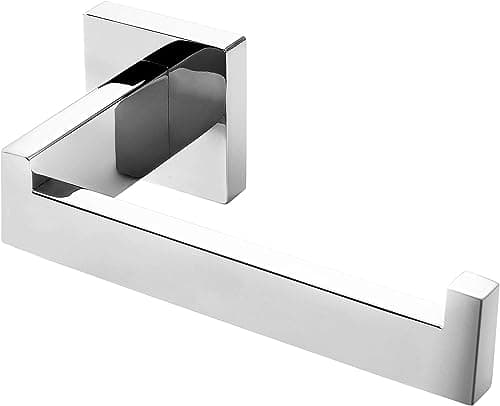 Image of HITSLAM Chrome Toilet Roll Holder Wall Mounted Premium 304 Stainless Steel Toilet Paper Holder for Bathroom Rustproof Square