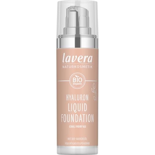 Image of lavera Hyaluron Liquid Foundation - Cool Ivory 02 - natural cosmetics - Vegan - Silky, lightweight texture - free from mineraloil - Natural hyaluronic acid & Organic almond oil - 30ml